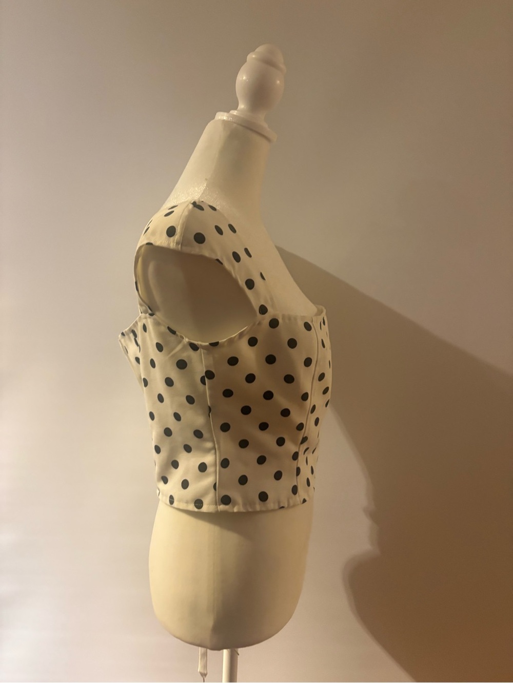 Lioness White Polka Dot Cropped Cami